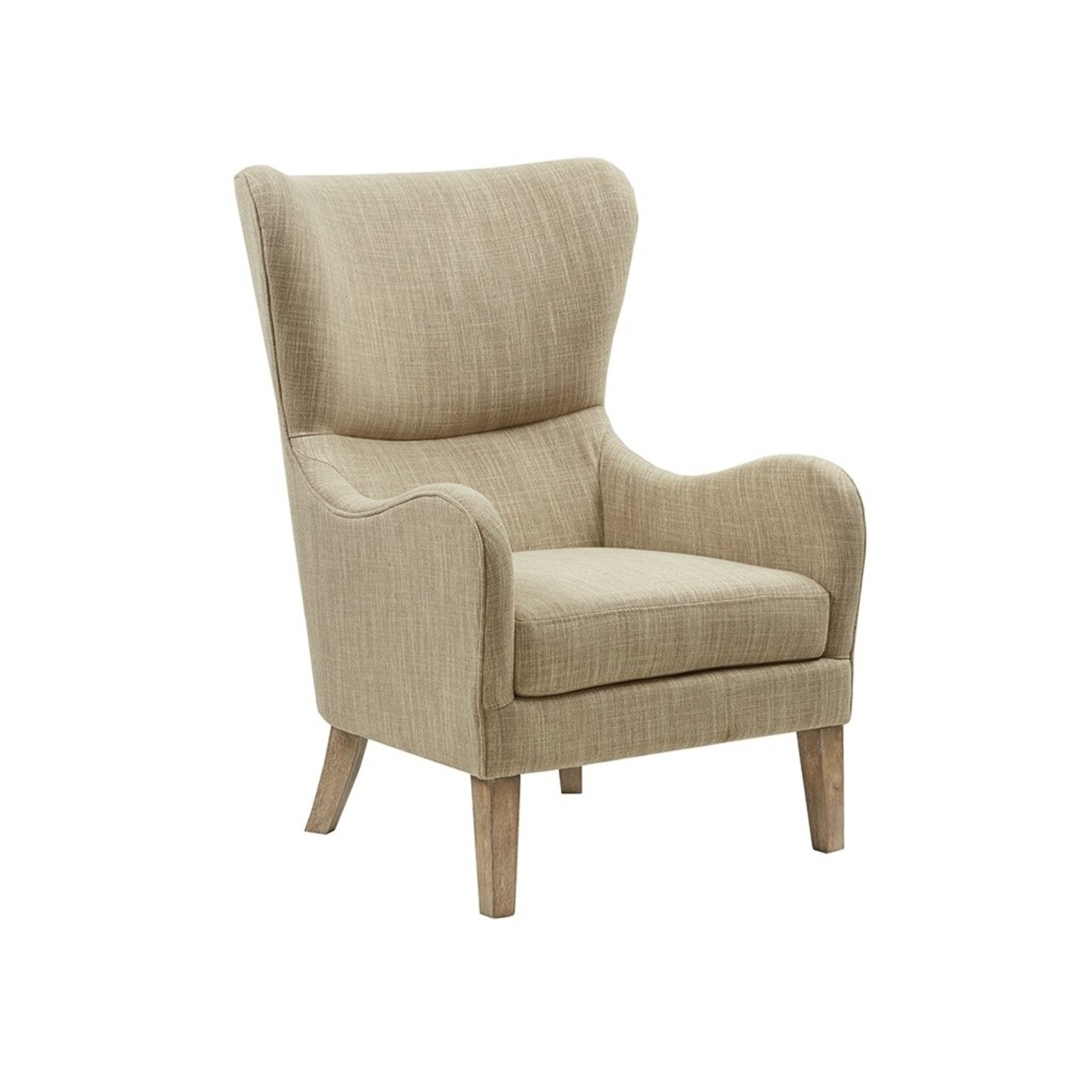 Gracie Mills Zachery Transitional Swoop Wing Chair With Round Arm And Piped Edges - Grace-3914